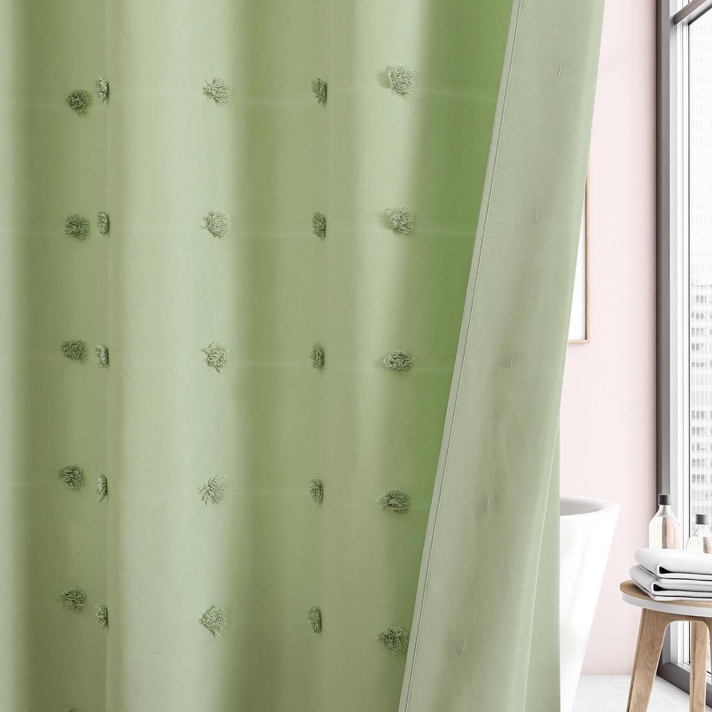 TEMU Hydrangea Polyester Shower Curtain - 3D Jacquard Design