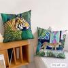 Cheetah Llama Leopard Jungle Cushion Cover Silky Short Plush Invisible Zipper Dustproof Sofa Pillow Case For Home Decor