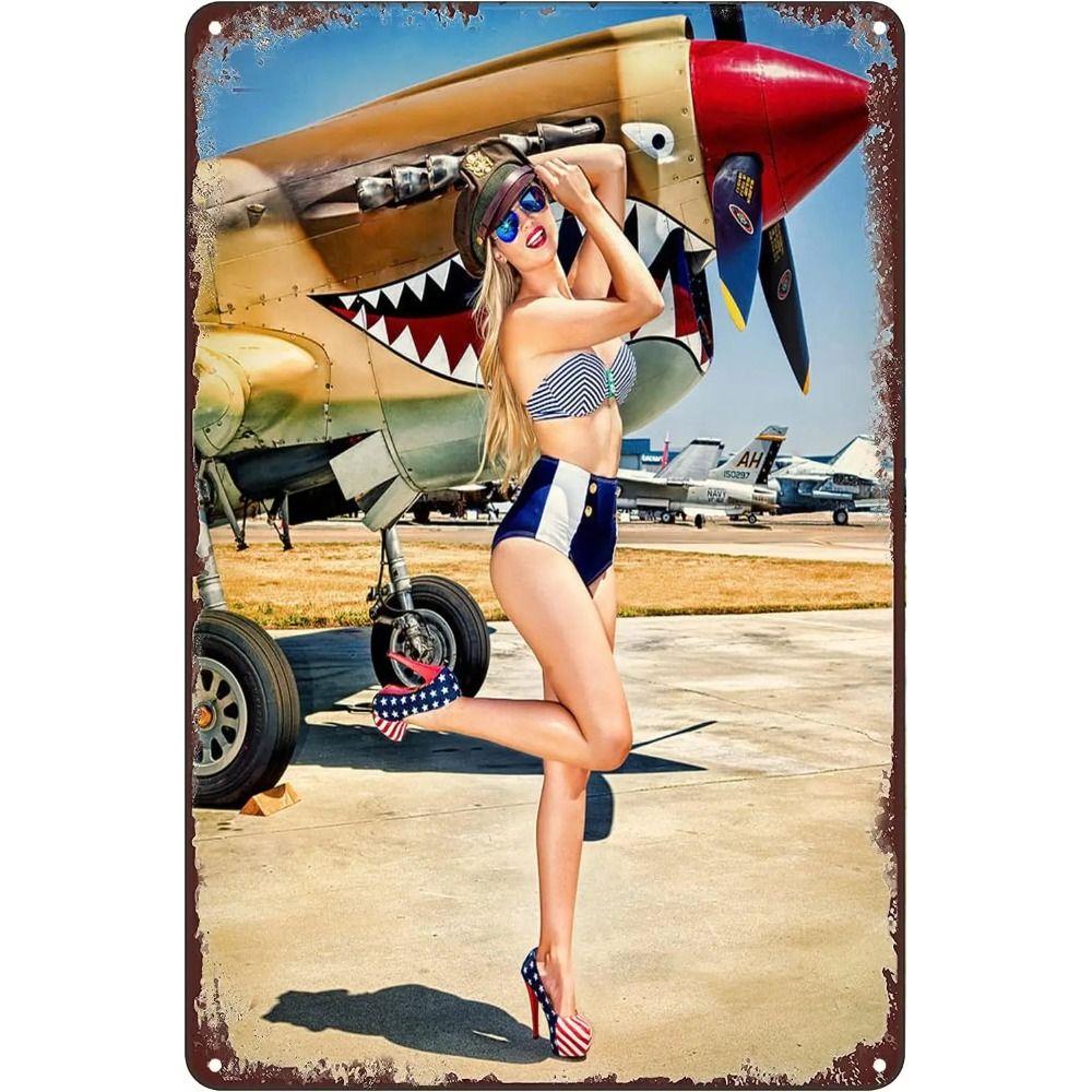 Vintage Girl Metal Sign Poster Retro Wall Art Home Decor Bar Club Man Cave Decoration 20x30cm