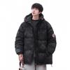 Cross-Border E-commerce Student White Duck Down Jacket: Men's Winter Short Hooded, Windproof, and Warm Thickened for Couples