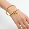 Gold Lotus Seed Pod Antique Best Friend Bracelet with Heart-to-Heart Beads: Fine Craftsmanship and Simple, Stylish Design