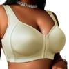 חזייה קדמית מכופתרת 4XL, מידה גדולה, עם איסוף, ספורטיבית, מונעת צניחה, ללא ברזל, בסגנון גופייה, גב יפה, חזייה ללא ברזל