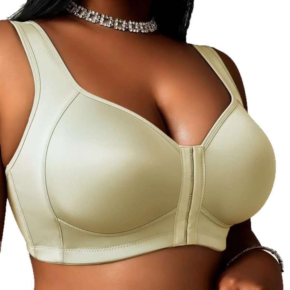 חזייה קדמית מכופתרת 4XL, מידה גדולה, עם איסוף, ספורטיבית, מונעת צניחה, ללא ברזל, בסגנון גופייה, גב יפה, חזייה ללא ברזל