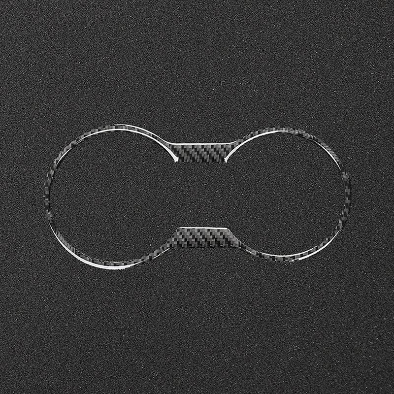 Carbon Black Car Center Cup Holder Cover Frame Trim Decorative Stickers Parts For Ford Mustang 2015-2020