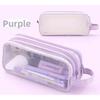 Portable Design Mesh Pencil Case Clear Transparent Stationery Storage Box  For School Students