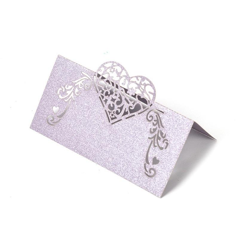 50pcs Laser Cut Heart Shape Place Cards Wedding Name Cards for Wedding Party Table Decoration Wedding Decor