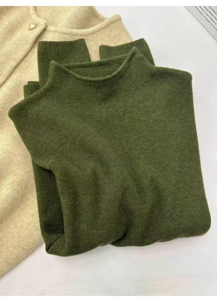 2026 Women's Pink Knit Stand-Up Collar Sweater - Age-Reducing, Warm, Skin-Friendly Long Sleeve Autumn/Winter Top