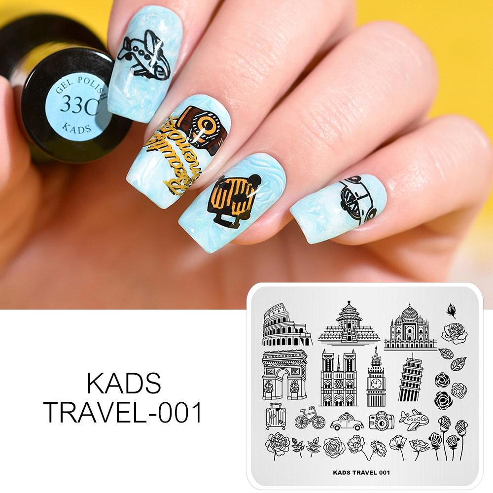 kads Geometry 3D Image Nail Stamping Plates Geometric Shape Nail Art Design Stamp Stencil Nails Tools Stamping Plate