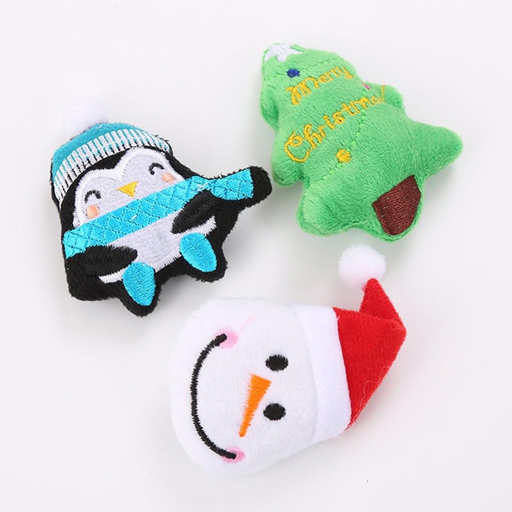 Cat Plush Interactive Toy Set Christmas Themed Tree, Snowman Penguin for Cat Toys and Interactive Games, Durable, Bite Resistant, Easy To Clean