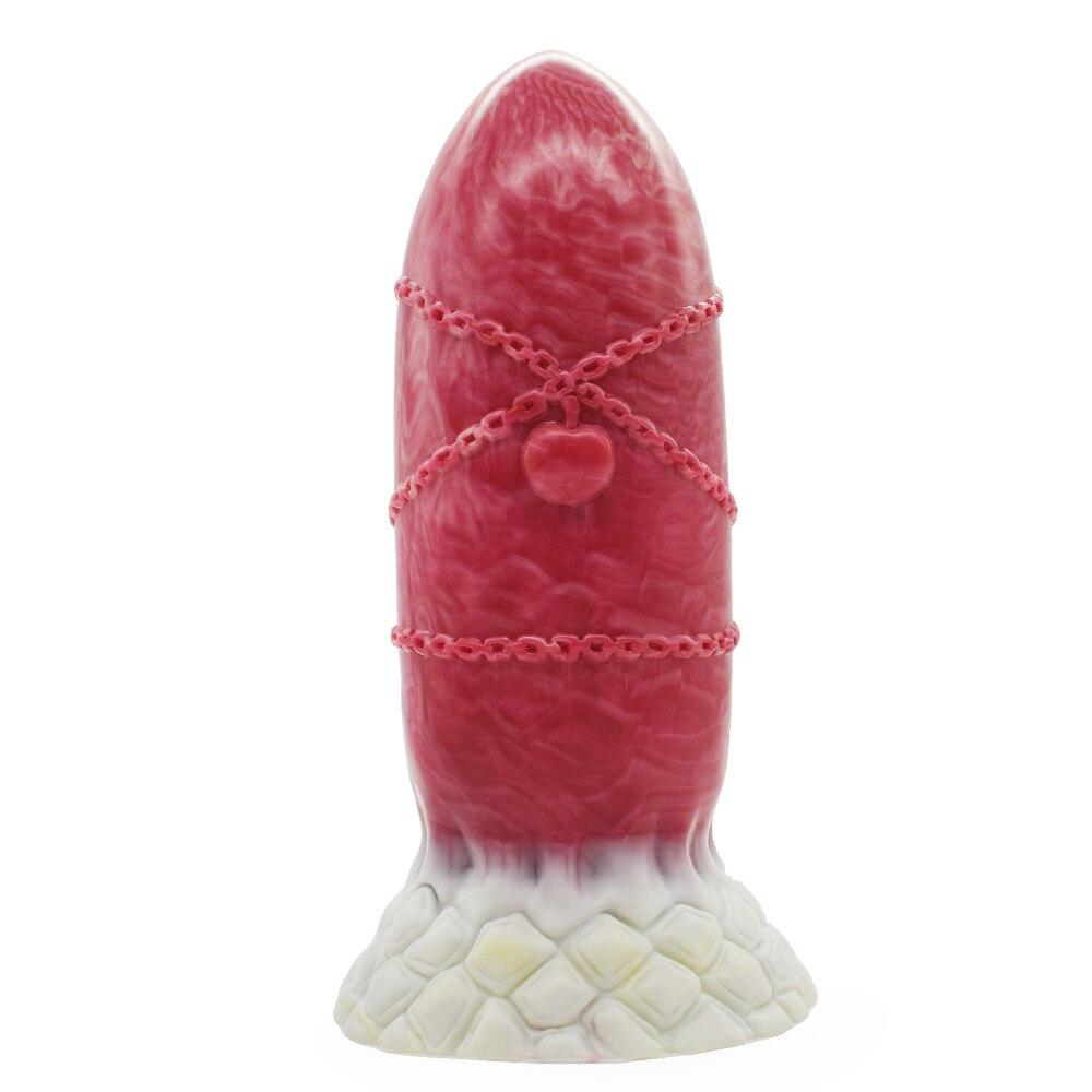 Women's Masturbator Dildo with Sucker Round Head Butt Plug Liquid Silicone Large Anal Plug Fisting   Sex Toy Realistic Dick