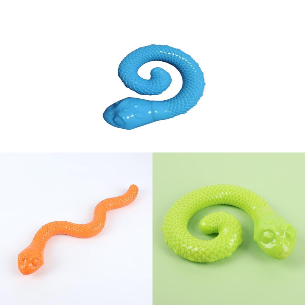 Pet Chew Toy Silicone Snake With Sound For Cats Dogs Training And Enrichment