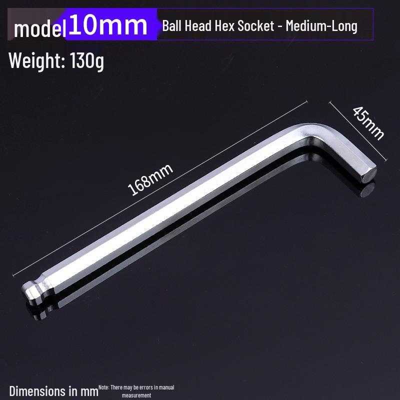 Gehärteter verzinkter und vernickelter L-förmiger Innensechskantschlüssel mit Kugelkopf