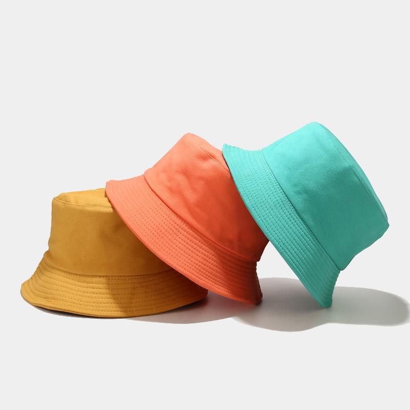European and American New Solid Color Light Board Double-sided Bucket Hat Outdoor Sunscreen Simple Sun Hat Foldable Basin Hat