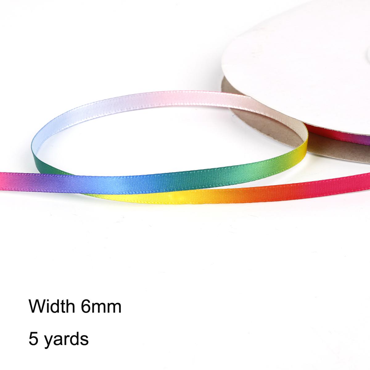 

Шелковистые ленты в крупный рубчик градиентного цвета, украшения для свадьбы, фестиваля, вечеринки, бант, открытка, подарочная упаковка, принадлежности 6mm