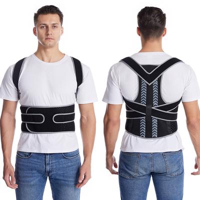 Corrector de postura de espalda recta, soporte Lumbar para hombros, cinturón de soporte de columna vertebral, corsé ajustable, corrección corporal, mejora con placa