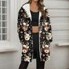 Women's Christmas Printed Fashionable Loose Zipper Fleece Hoodie Jacket