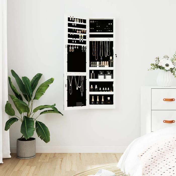 VidaXL Jewelry Cabinet with Mirror and LED Lighting Wall-Mounted White 353253