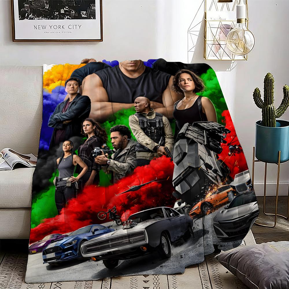 The Fast and the Furious Throw Lightweight 240g Flannel Blanket Soft Skin-friendly for Summer Cooling 75X95CM