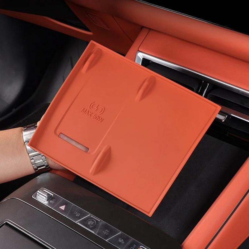Car Decoration Central Control StorageBox Pad For BYD Sealion 8 Atto 8 Tang L Wireless Charging Silicone Pad Anti Slip