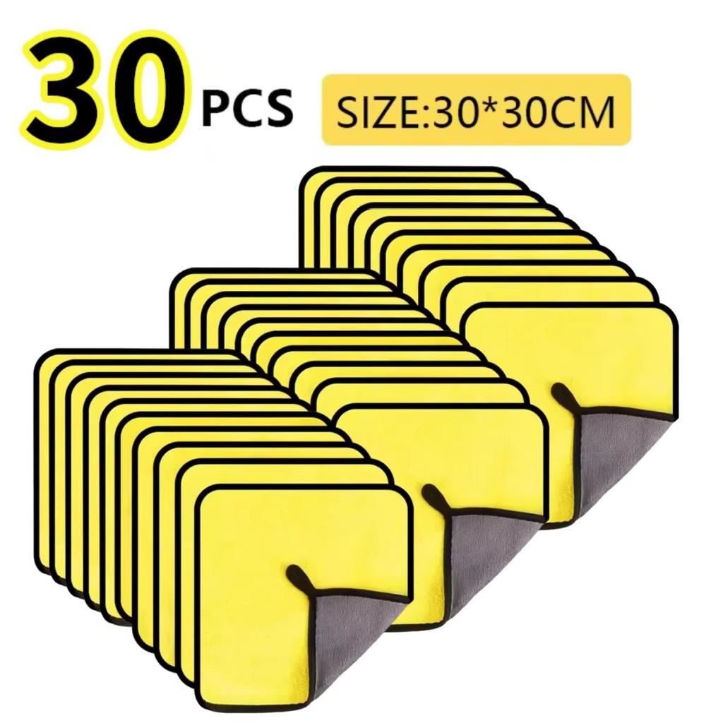 1/2/3/6/10pcs 30X60cm Microfiber Car Cleaning Towels Soft Quick Drying for Windows Mirrors Wiping Rags Double Layer Wash Cloth Hoses Windshield
