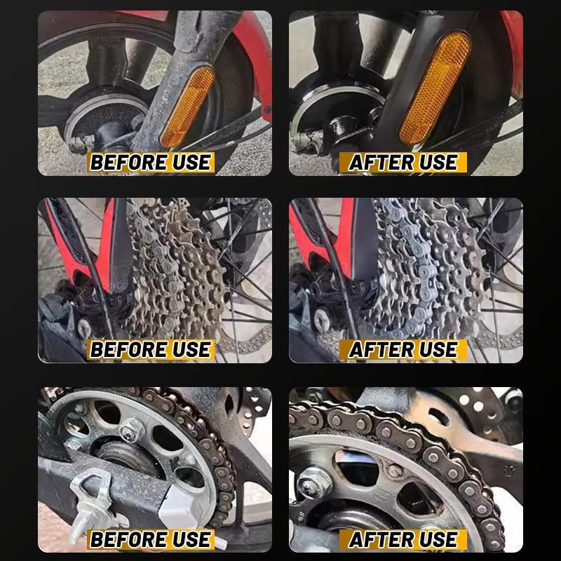 Bike Chain Lubricant Oil & Cleaner Set, Anti-Rust Maintenance Spray for Mountain Bicycle, Road Cycling Chain Cleaning Kit