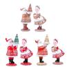6 Styles Cute Santa Claus Ornaments Cartoon Unique Resin Santa Claus Statues Exquisite Christmas Ornament Desk