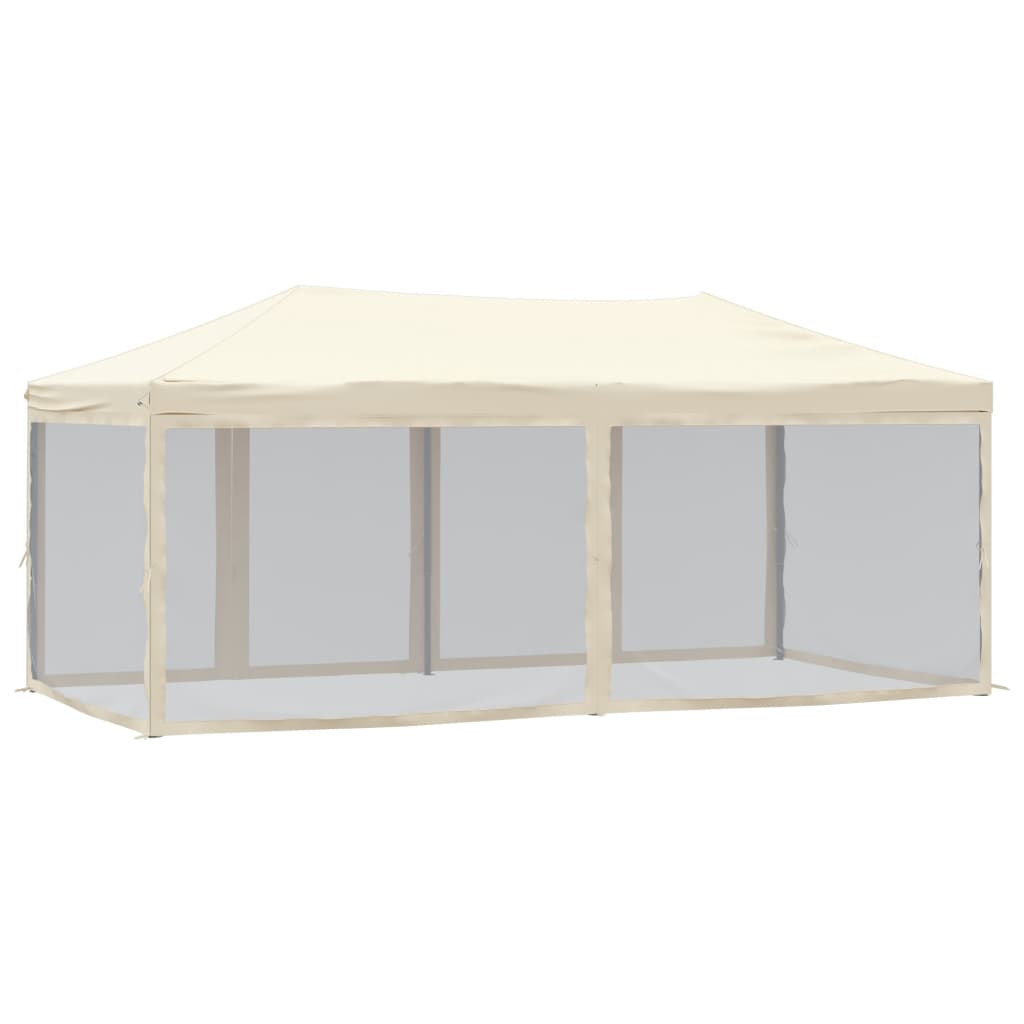 Vidaxl Foldable Party Tent With Walls, Cream, 3X6 M