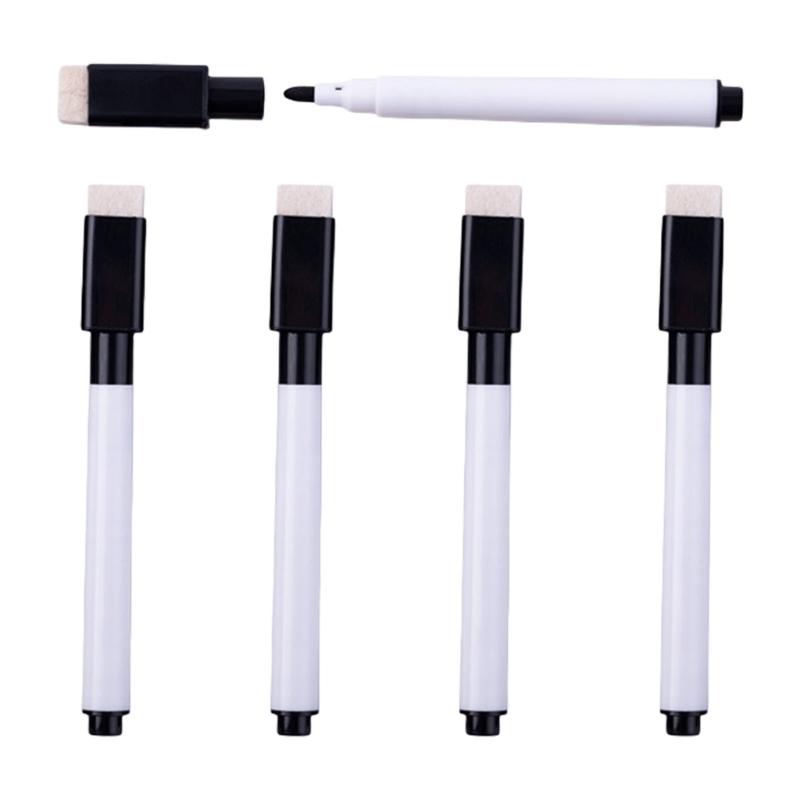 1/5 Stück Whiteboardstift Abwischbare Marker mit Radierer Whiteboardmarker Praktischer Abwischbarer Stift Schulbedarf