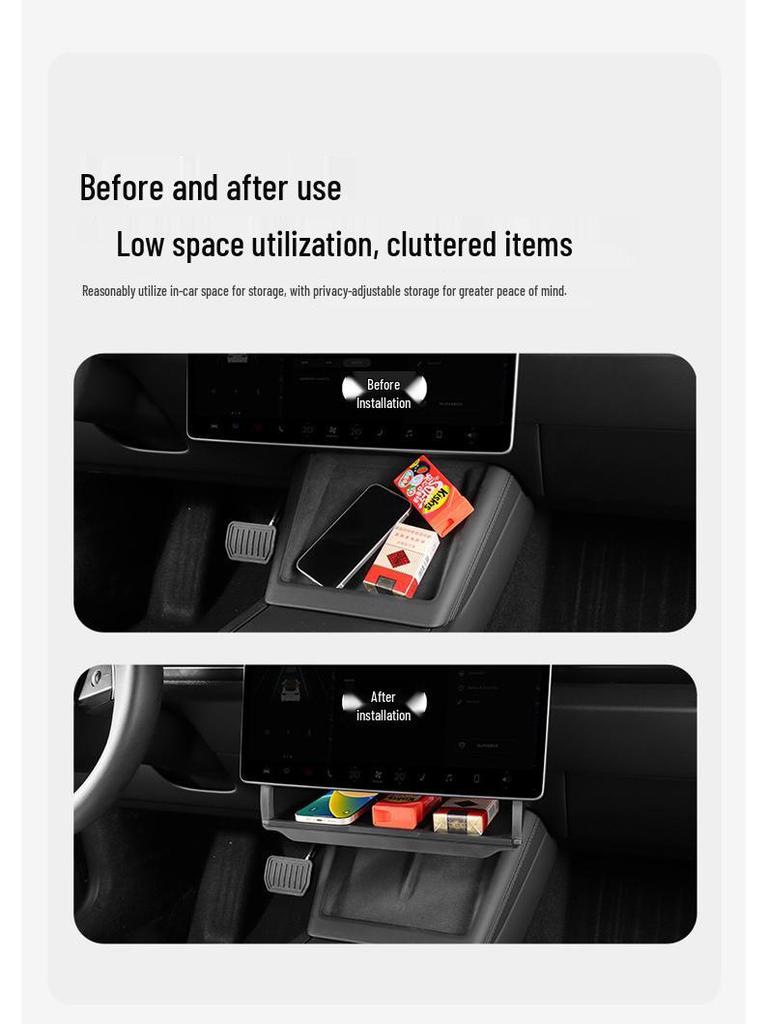 Tesla Model 3 Silicone Pad for Center Console Storage Box - Interior Decoration Accessory