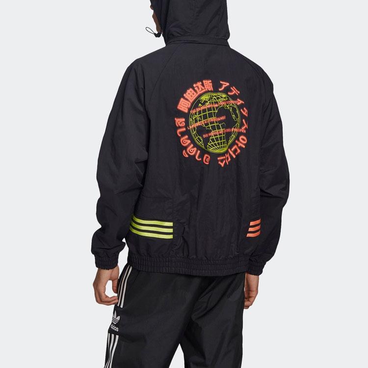 Adidas Originals Trefoil Round Neck Zip-Up Track Jacket Men Outerwear Black GK5921