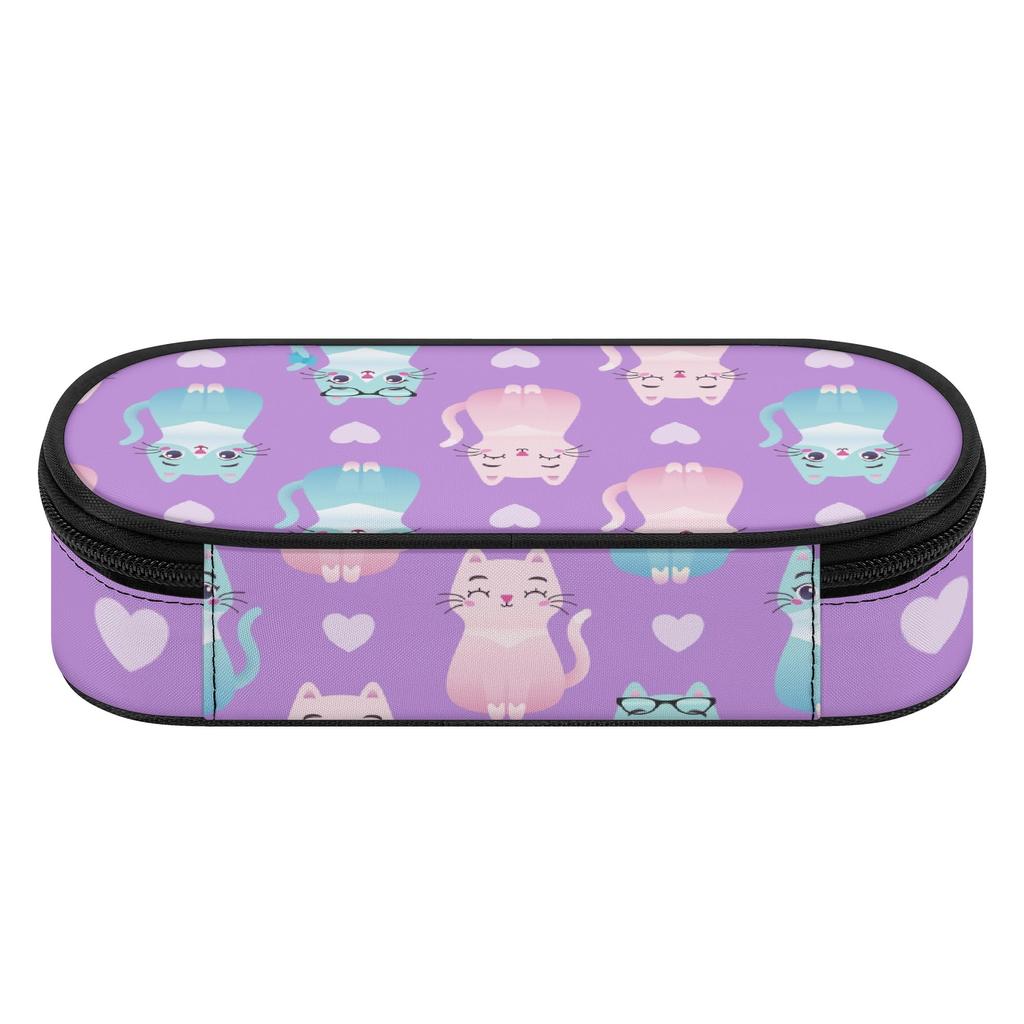 Large Capacity Pencil Case Lightweight 300D Polyester Smooth Zipper with Main Compartment Mesh Pocket and Pen Slots for Students
