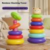 Montessori Baby Speelgoed Regenboog Stapelringen Vroege Educatie Puzzel Ontwikkelings Spelletjes Baby Leer Toren Stapel Speelgoed Voor Baby's