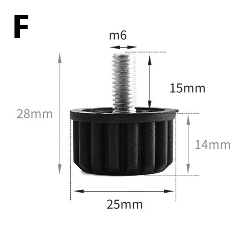 5Pcs Steel Furniture Legs Anti-slip Base Table Cabinet Leg Pad Adjustable Leveling Floor Chair Feet Leveler Table Legs M6 M8 M10