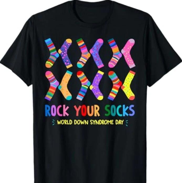 Rock Your Socks World Down Syndrome Awareness Day Women Kids T-Shirt 2XL