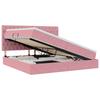 LED Storage Bed with Mattress Pink 200 X 200 Cm Velvet
