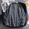 Men's Long-Sleeve Plaid Shirt, Loose Fit, Harajuku Style, Perfect for Spring and Autumn.