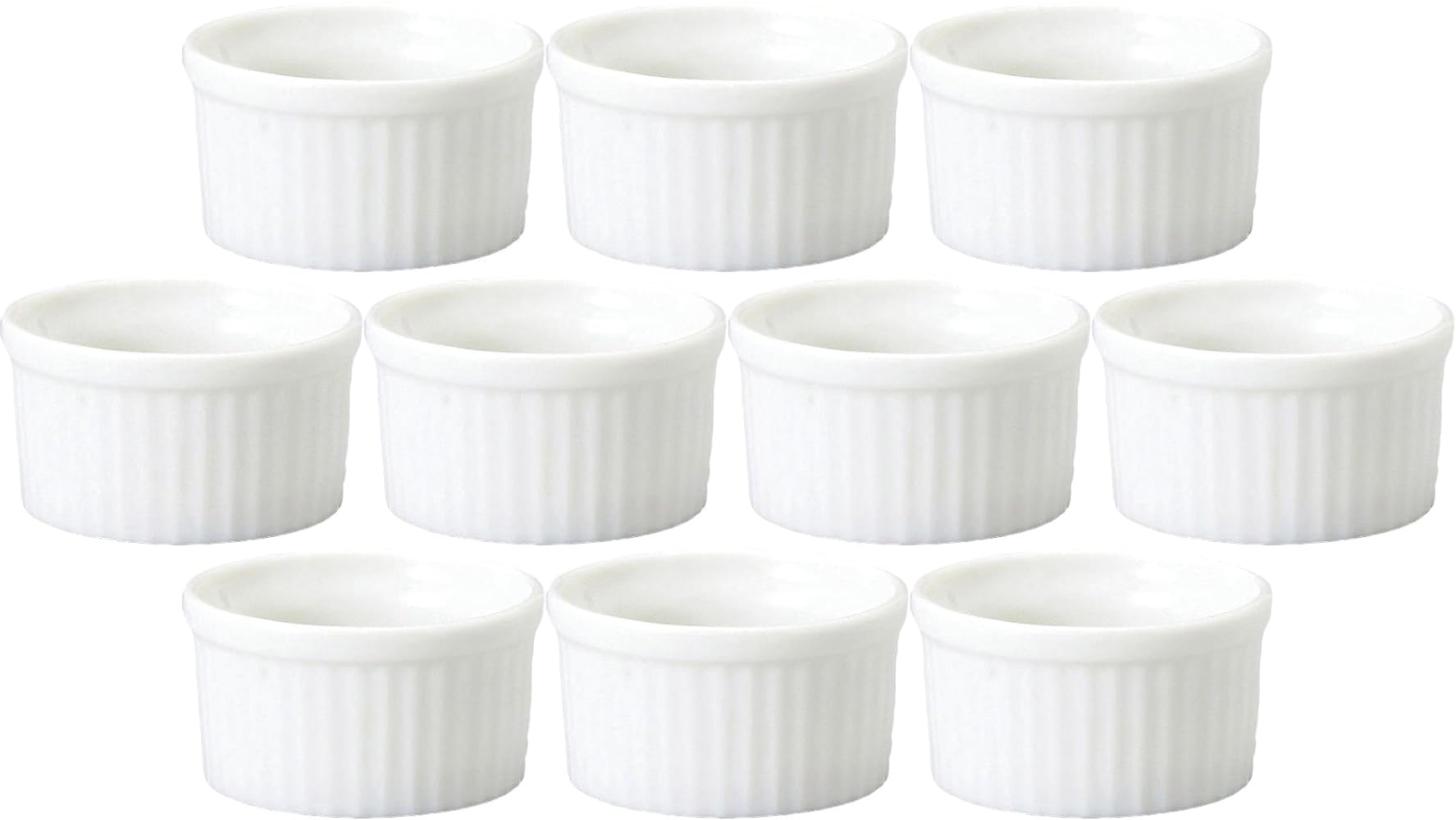 

Set of 10 7cm White Souffles | Souffle [6.8 x 3.7cm, 70cc]