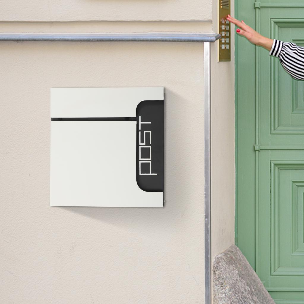 Large Capacity Locking Mailbox for Outdoor Use, Wall Mounted Steel Mail Box with Keys, Secure Parcel Delivery Box for Garden