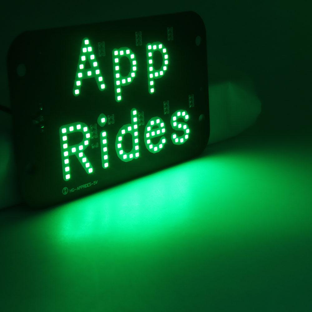 

Для такси APP Rides Автомобильный знак Аксессуары для совместных поездок Автомобильное лобовое стекло Кабина Индикаторная лампа Светодиодный фонарь на крыше такси Аксессуары для такси зелёный