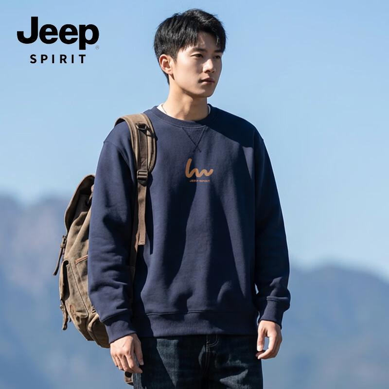 JEEP SPIRIT Men s Round Neck Letter Sweatshirt 2XL