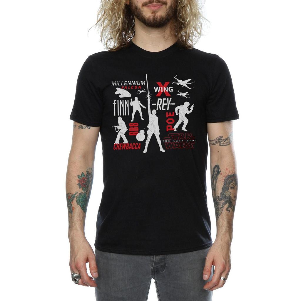 Star Wars Mens The Last Jedi Rebellion Silhouettes T-Shirt