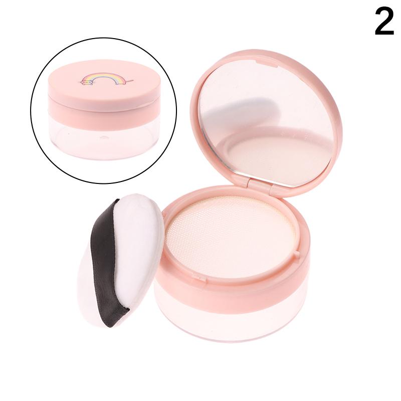 Plastic Empty Loose Powder Jar With Makeup Puff Box Sifter Container Cosmetic Pot Portable Loose Powder Box Refillable Pot