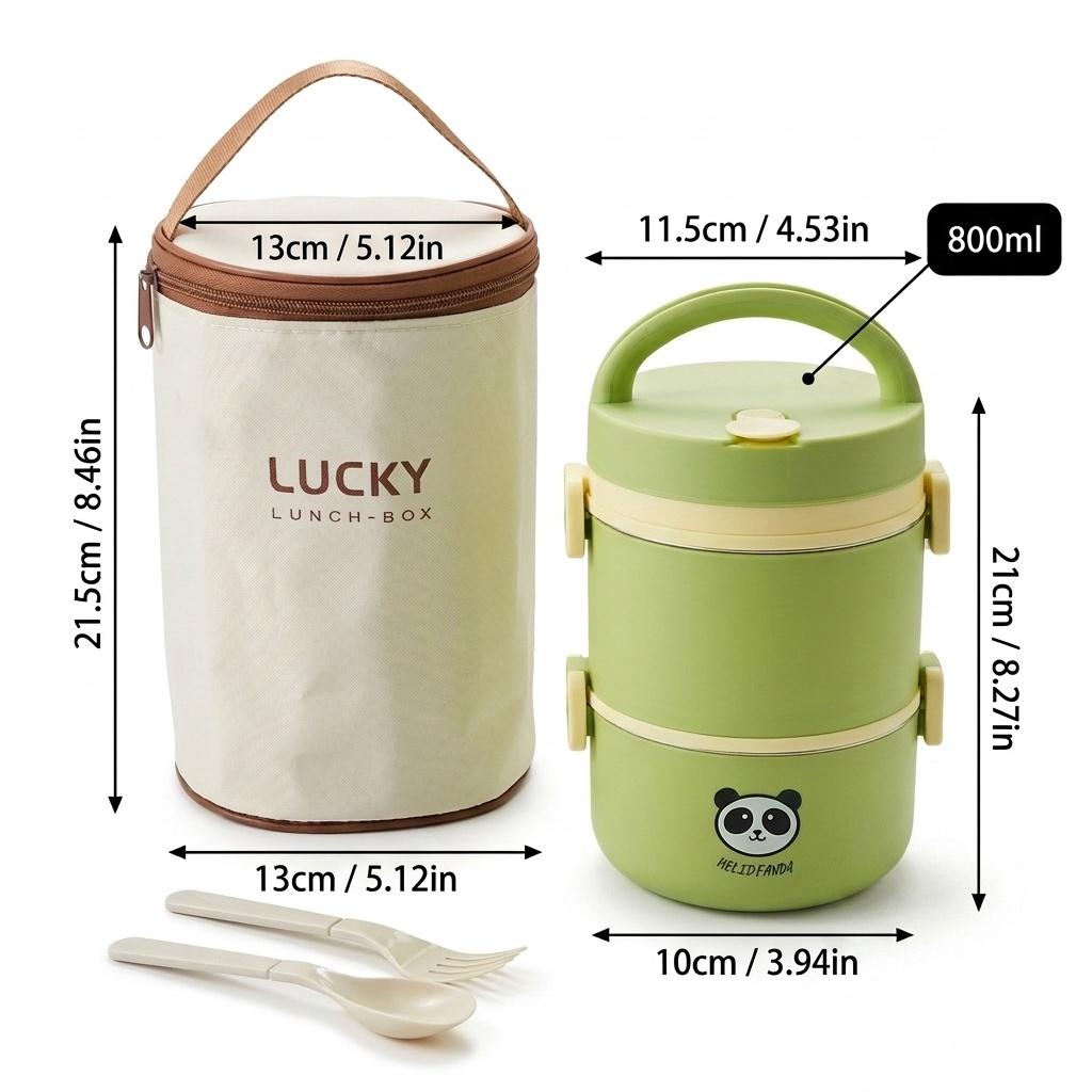 Microwave Safe 304 Stainless Steel Bento Box Thermal Lunch Box Portable Leakproof Insulated Kids Food Container Stackable
