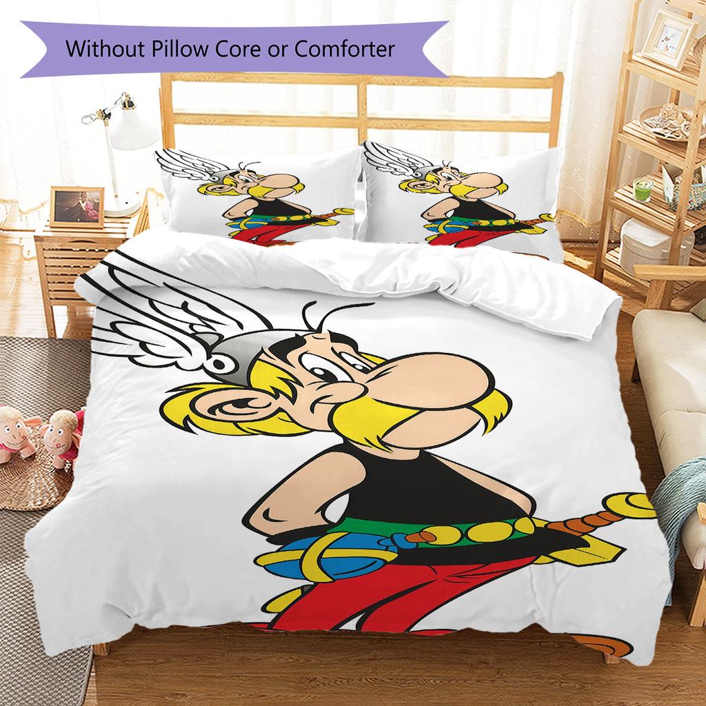 Asterix Bedding Quilt Set Quilt Cover Pillowcase Home Decoration Birthday Gift (1 * Duvet Cover + 2 * Pillowcase, Without Core)