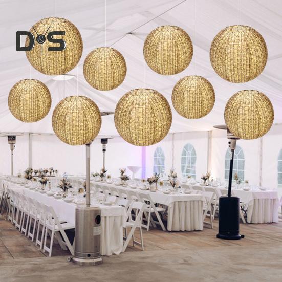 1/9ks Sada papírových lampionů Rustikální jutový design Snadné zavěšení Ručně vyráběné závěsné lampiony Svatební party dekorace