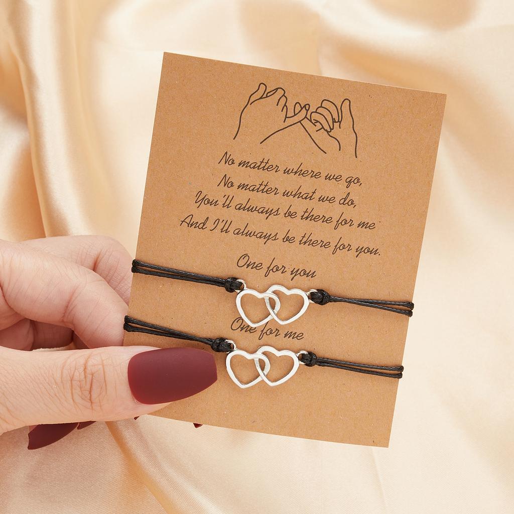 2pcs/set Charm Couple Friendship Bracelet Love Heart Daisy Volcanic Stone Bead Bangles Bracelet For Women Men Lucky Wish Jewelry