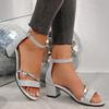 Fashion Women Sandals 2026 New Low Heels Casual Shoes Woman Sexy Open Toe Summer Square Female Ankle Strap Cover Sandals Women
