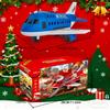 Christmas Gift! Transforming Inertia Plane Model with Storage - 3 Toy Cars + 1 Mini Plane Included, Color Box Packaging