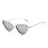 Luxury Rhinestone Cat Eye Sunglasses for Women Vintage Rimless Triangle Sun Glasses Men Outdoor Retro Eyewear  UV400