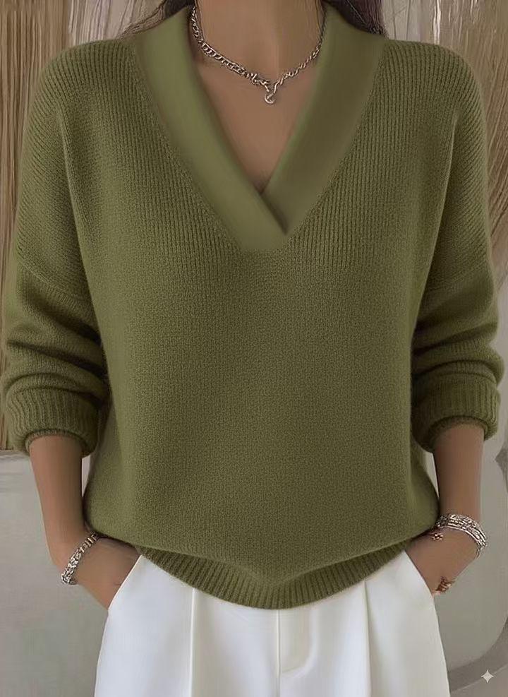 2025 Damen Freizeit V-Ausschnitt Strickpullover - Europäische & Amerikanische Herbst/Winter Mode